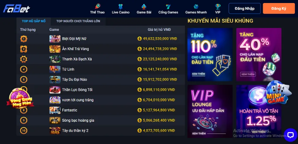 Chương trình hoàn trả thể thao và casino tại 89win nhà cái